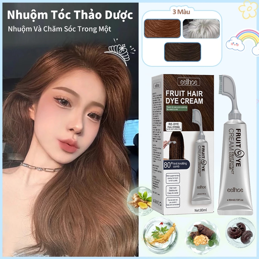 Thuốc Nhuộm Tóc, Nuôi Dưỡng Tóc Sâu, Màu nâu và màu bạc Dầu Gội Nhuộm Tóc Thảo Dược