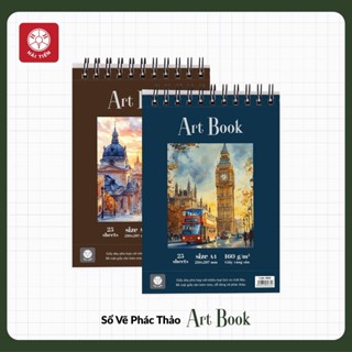  HẢI TIẾN Sổ vẽ phác thảo Artbook  A4 A5  - Giấy vàng sần - ĐL 160g m2 