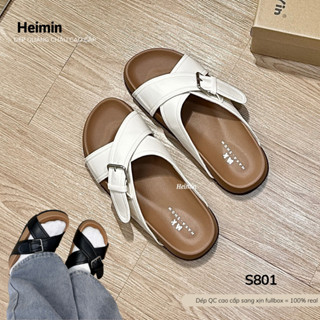 [Dép Quảng châu] Dép nữ quai chéo nâng đế bản QCCC D801 fullbox - Dép girl phố sang xịn