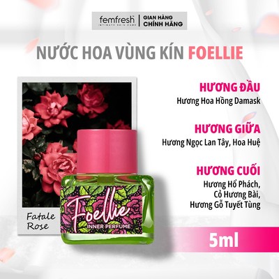 Nước Hoa Vùng Kín Foellie FATALE ROSE 5ml - Hương Hoa Hồng Quyến Rũ - Lưu Hương Dài Lâu