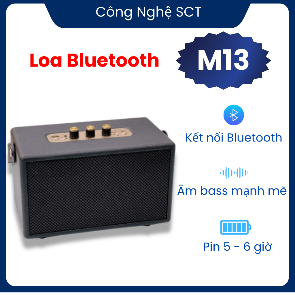 [ HOT 2025 ] Loa Bluetooth M13 – Loa Mini Bass Mạnh, Pin Khỏe, Nghe Nhạc Ngoài Trời