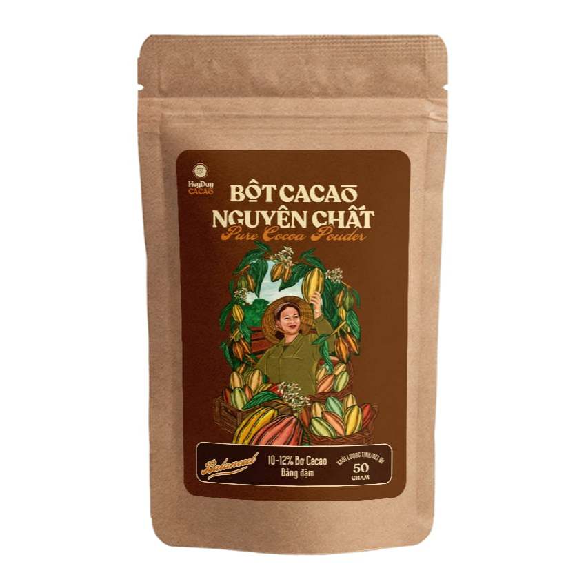 Bột cacao Heyday nguyên chất 100%, Bột cacao Heyday dòng Balanced - Cacao Heyday Túi giấy 500g/200g