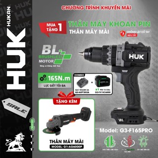 [TẶNG AG6000P] Máy khoan pin HUKAN HUK G3-F165PRO Không chổi than 165Nm Chống lật cổ tay Tạo xung