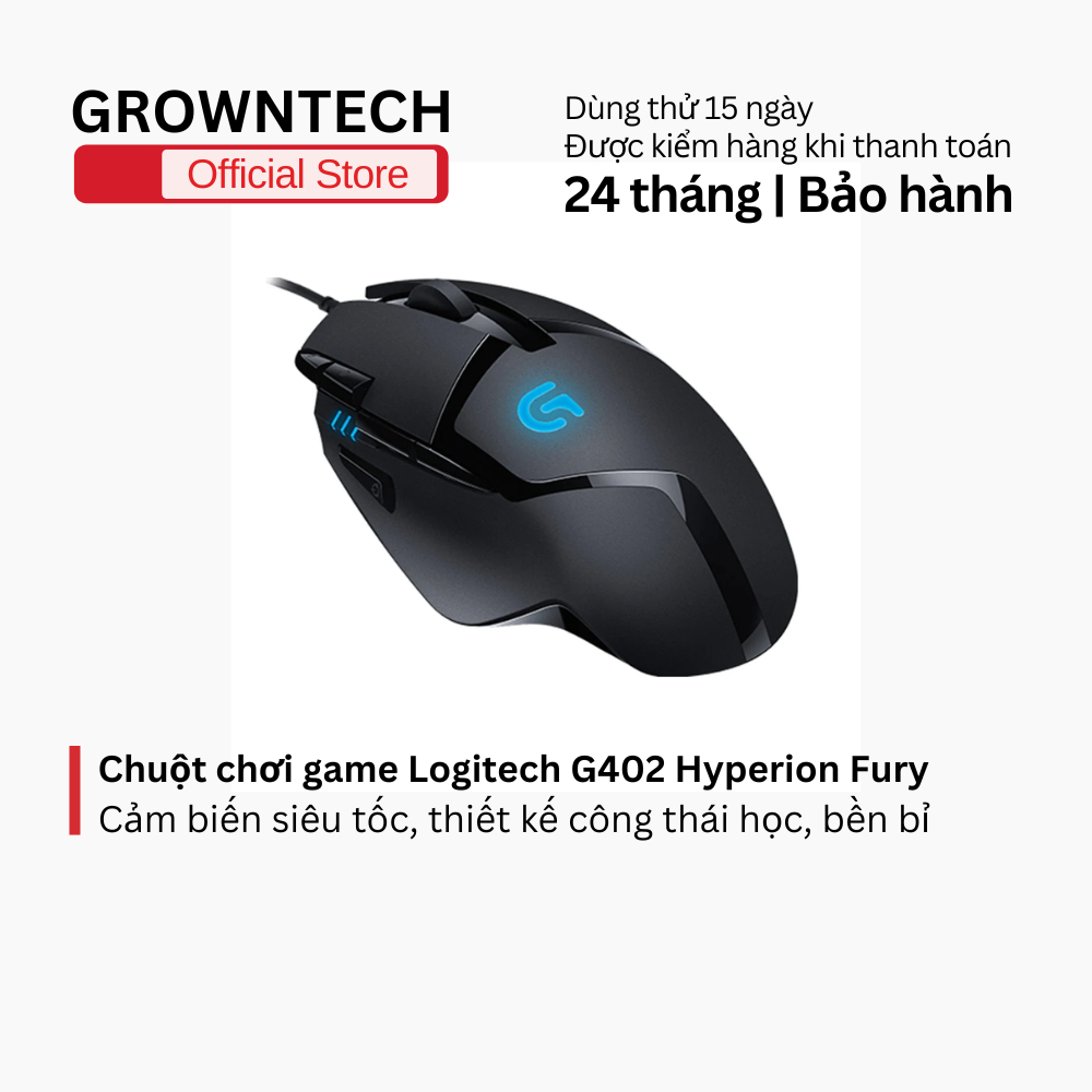 Chuột chơi game Logitech G402 Hyperion Fury - cảm biến siêu tốc, thiết kế công thái học
