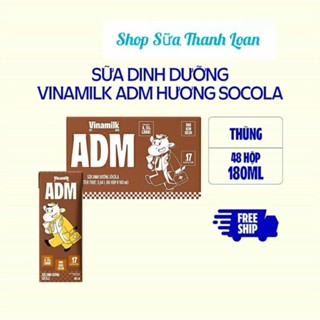   HSD T5-2026  Thùng 24  48 Hộp Sữa Dinh Dưỡng Socola Vinamilk ADM 180ml. 