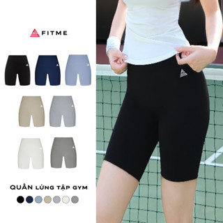 Quần tập gym yoga lửng Fitme legging nữ vải thun biker 2 lớp cạp cao tôn dáng bigsize QLTG