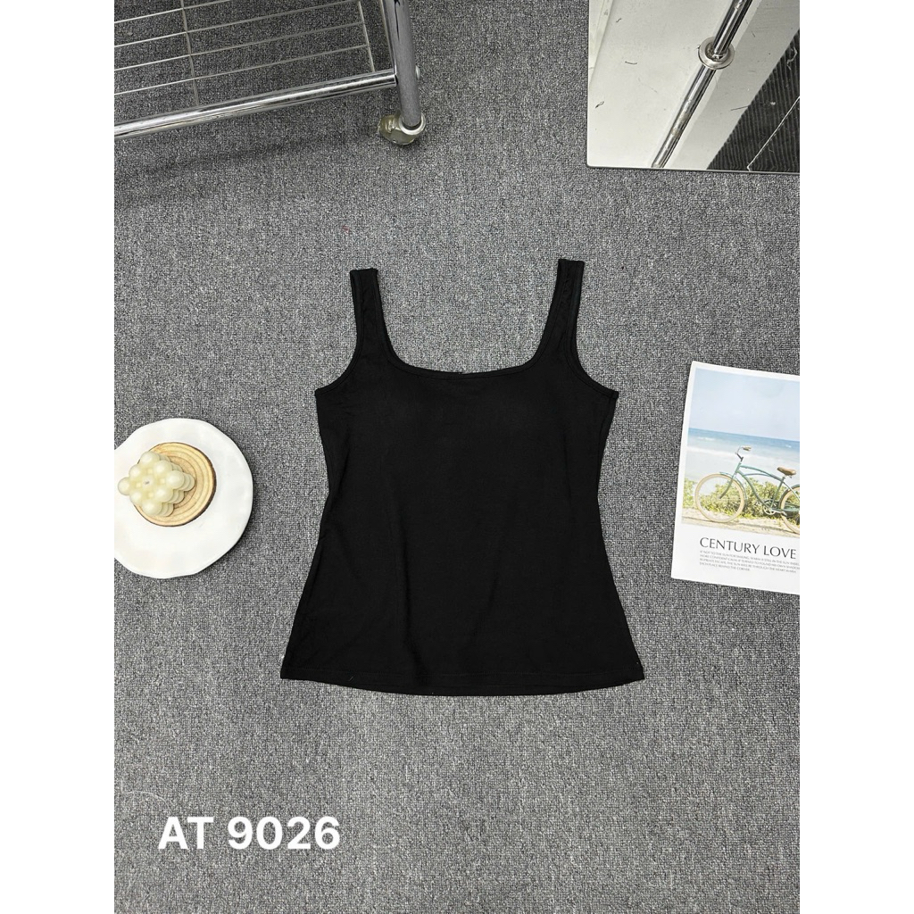 Áo thun nữ ba lỗ cổ chữ U Bigsize 55-85kg trơn có mút cố định tôn V1 AT9026 | BigBuy360 - bigbuy360.vn