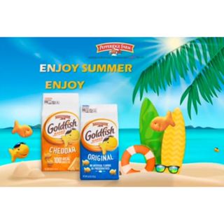   2 vị  Date 2026 PEPPERIDGE FARM  Bánh snack cá Goldfish Vị Original Cheddar Phô Mai 187g 