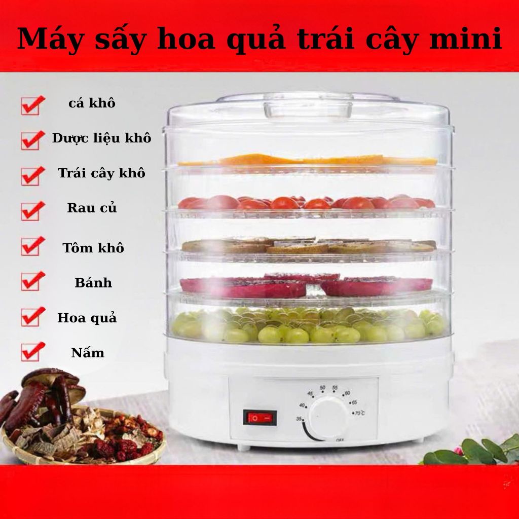 MÁY SẤY HOA QUẢ RAU CỦ ĐA NĂNG 5 TẦNG SẤY NHANH, TIẾT KIỆM ĐIỆN