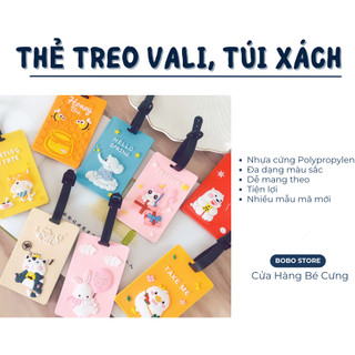 Thẻ treo vali hành lý du lịch, túi xách cho bé bằng nhựa có dây đeo
