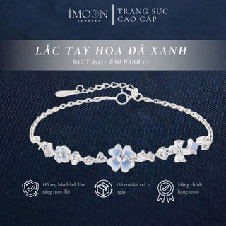  Lắc tay nữ hoa đá xanh phong thủy Vòng tay nữ titan sang chảnh quyến rũ IMOON062 