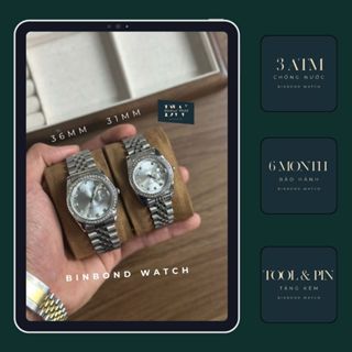 Đồng Hồ Cặp Kèm Box Hãng Phù Hợp Làm Quà Tặng, Đồng Hồ Pin R68 31mm &36mm Đính Đá Phong Cách Sang Trọng BH 6 Tháng