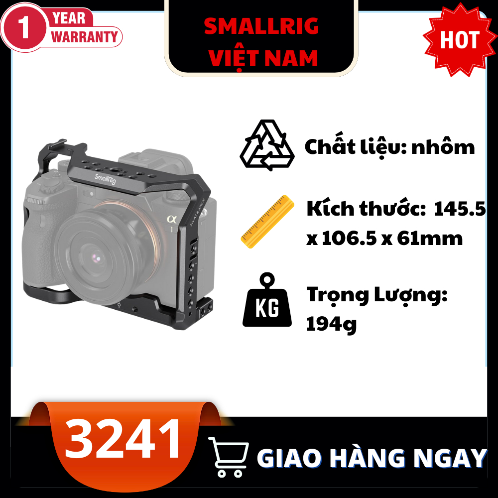 SmallRig Full Cage 3241 for Sony Alpha 1 & Alpha 7S III - Hàng Chính Hãng