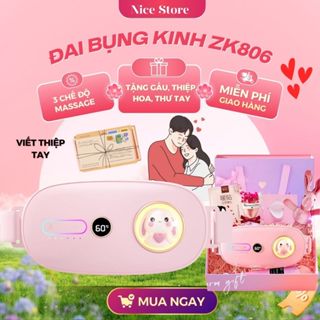 Đai Massage Chườm Nóng Giảm Đau Bụng Kinh, 6 Chế độ Massage Làm Ấm Bụng,Có Màn Hình LED