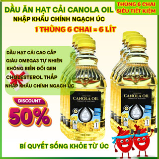   Sỉ 1 Thùng 6 Chai  Dầu Ăn Hạt Cải Canola -KOALA GOLD Nhập khẩu Úc giảm Cholesterol xấu giàu omega3 