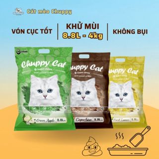  Cát mèo vệ sinh  cát CHUPPY CAT cho mèo vệ sinh không bụi khử mùi  bịch cát mèo 8.8L 4kg 