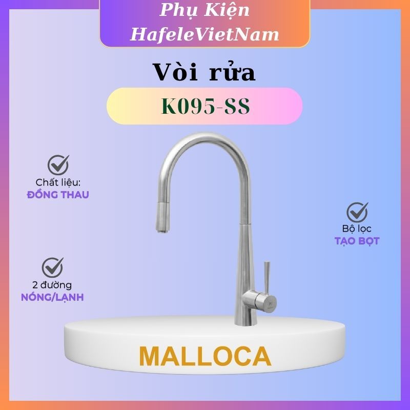 Vòi rửa chén Malloca K095-SS bảo hành 3 năm - Thiết Kế Hiện Đại, Tiện Dụng Cho Mọi Gian Bếp