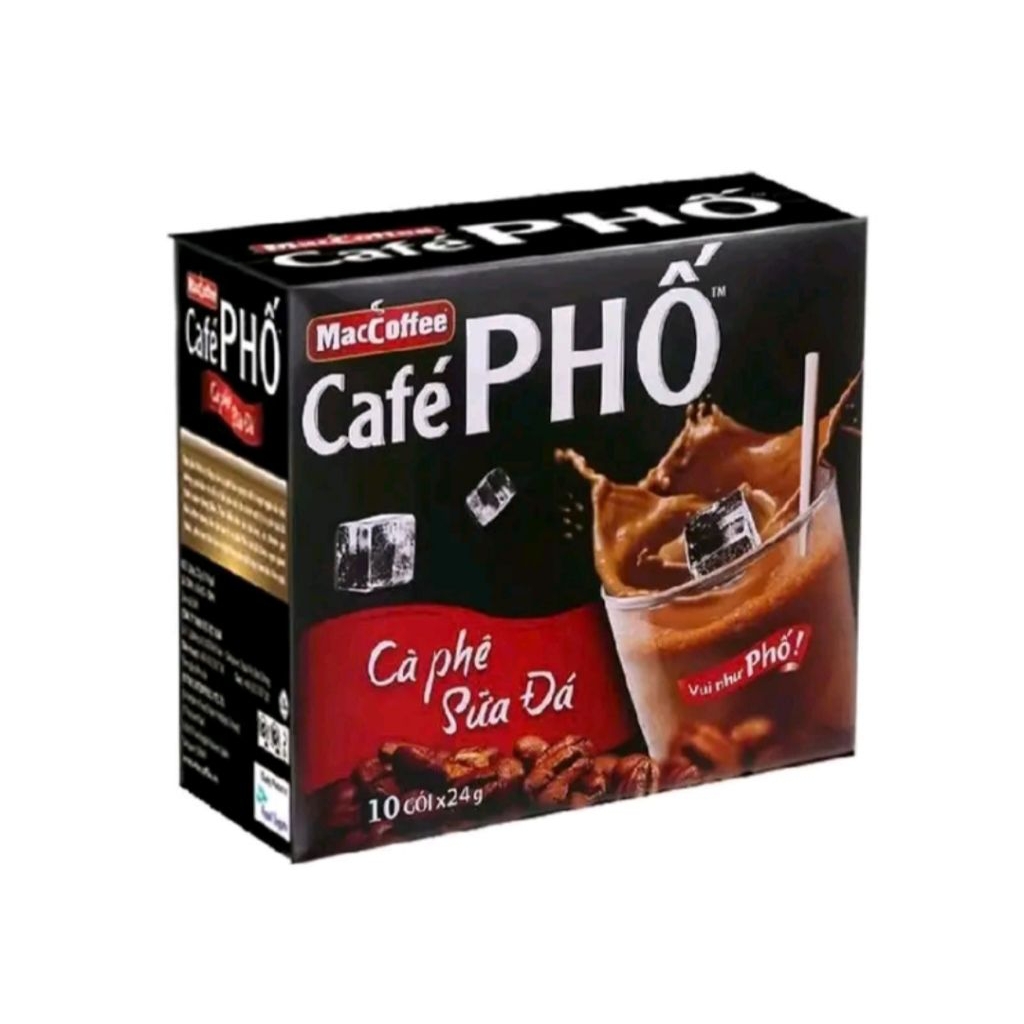 Cafe PHỐ SỮA _cafe sữa đá_Hộp 10 gói × 24 g