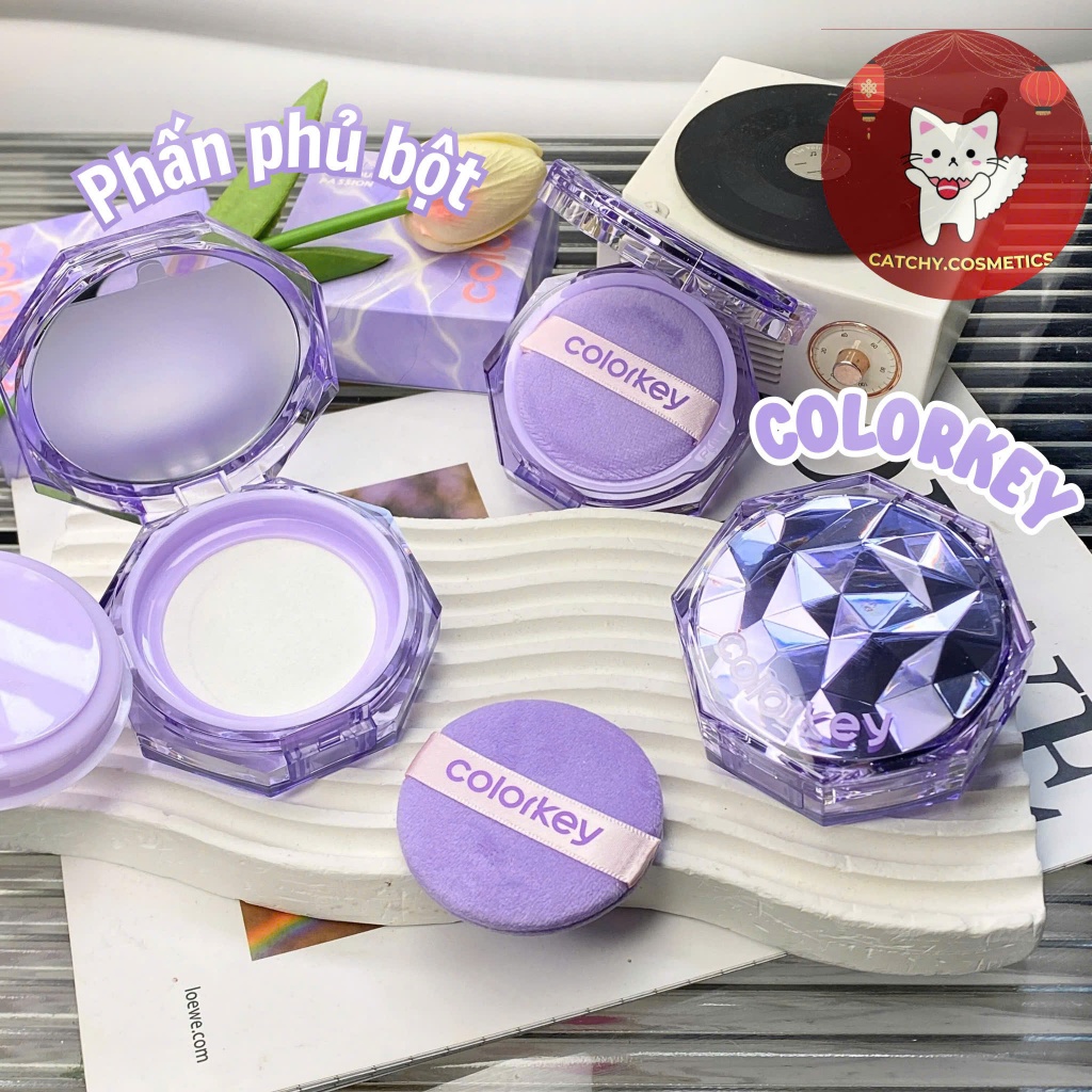 [COLORKEY] Phấn Phủ Bột Colorkey Phiên Bản Vỏ Tím Kiềm Dầu Lâu Trôi Tự Nhiên, 8g