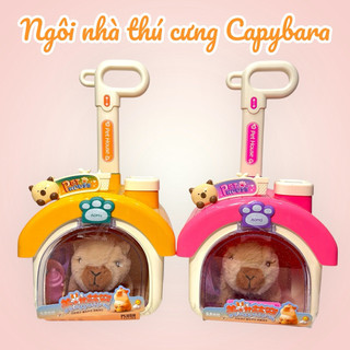 Thú bông capybara chạy pin - Ngôi nhà chăm sóc thú cưng - Đồ chơi mèo bông chó bông chuột bông biết đi kèm phụ kiện