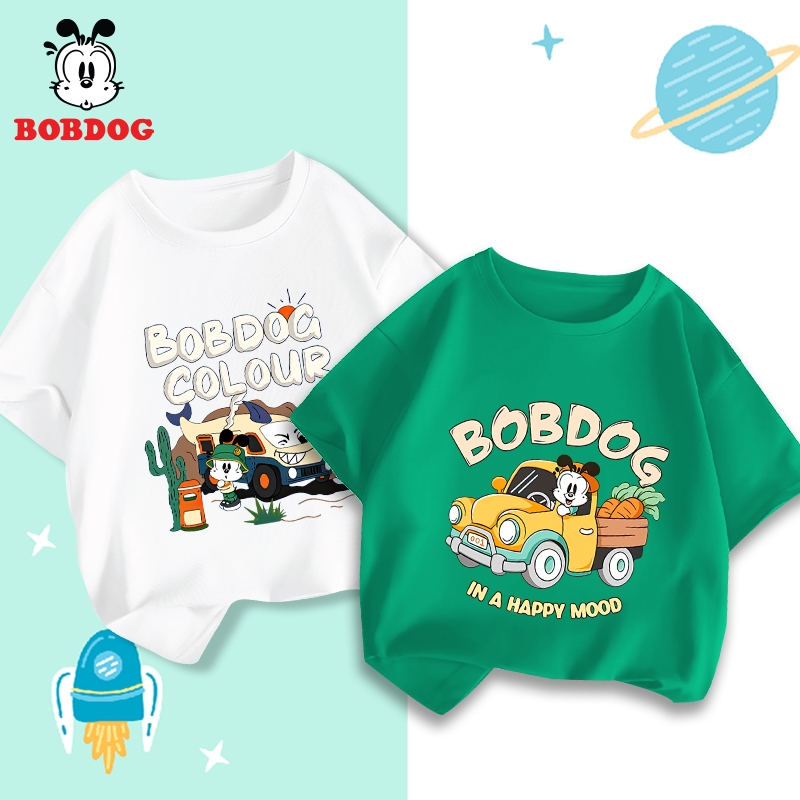 Áo thun bé trai  BOBDOG,áo cộc tay chất cotton mềm mịn in hình BOBDOG ngộ nghĩnh cho bé