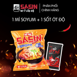  1 gói mì cay Sasin vị SOYUM 120g + 1 gói xốt ớt độ 10g 