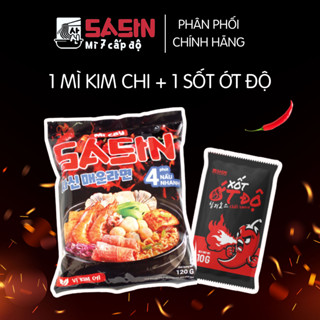 1 gói mì cay Sasin vị KIM CHI 120g + 1 gói xốt ớt độ 10g