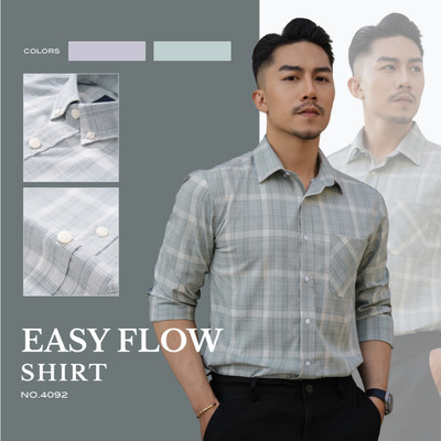 Áo sơ mi nam kẻ sọc URBAN , vải 100% Cotton mềm mịn thoáng khí vượt trội phom dáng vừa vặn NO.4092