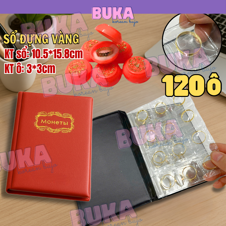 Sổ đựng nhẫn vàng Buka sổ tiết kiệm đựng vàng, trang sức, tiền xu sổ tiết kiệm đựng trang sức phụ kiện