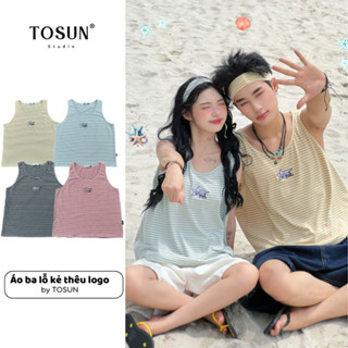 Áo Tank Top Kẻ Nam Nữ TOSUN Áo Ba Lỗ Form Rộng [TẶNG BĂNG ĐÔ] Chất Cotton Co Giãn Thoải Mái T24