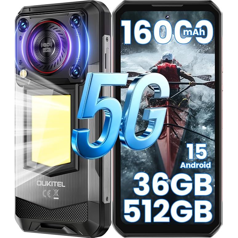 OUKITEL WP56 | Camera Samsung 108MP, Loa 128dB, Đèn Camping, 5G, 512GB, 16000mAh, Android 15
