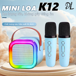  Loa bluetooth K12 Không Dây mini Kèm 2 Micro Mini Loa Karaoke Bluetooth Cầm Tay Di Động gia đình,Âm thanh siêu hay 