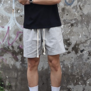  Quần short nam nữ vải Denim sọc DATINO dày dặn đứng form ống rộng rãi mặc trên gối 