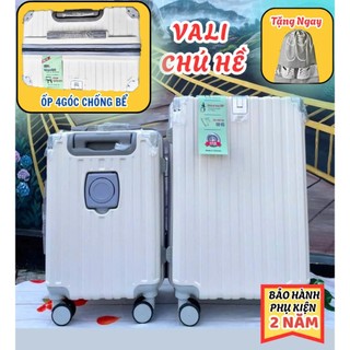   Nhựa dày  Vali kéo du lịch DTL nhựa dẻo dày 4 góc bọc nhôm chống bể có móc treo đồ có khay để nước 3 size 