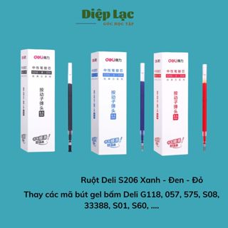   5-20c  Ruột bút gel Deli S206 Ngòi 0.5mm Dùng thay cho bút A575 A057B-01 S60,G118 vpp Diệp Lạc 
