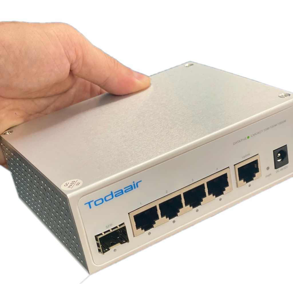 Switch mạng POE công nghiệp 6 port, switch POE 4 port outdoor, bộ chia POE Todaair, đủ hóa đơn CO/CQ