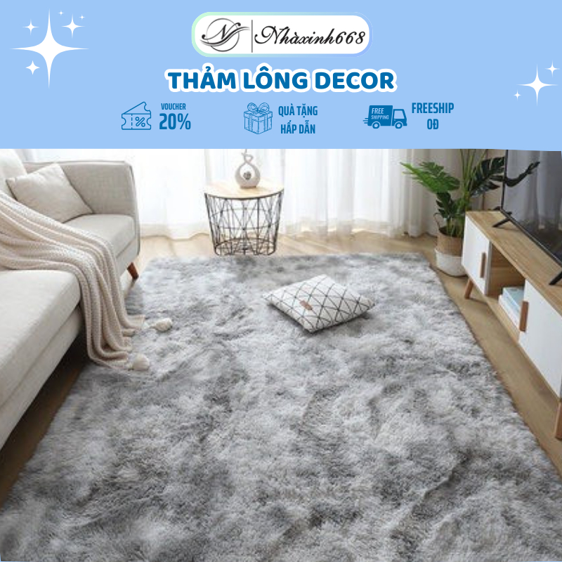[HOẢ TỐC] Thảm lông decor trải sàn mịn phòng khách, phòng ngủ kích thước Nhà xinh 668