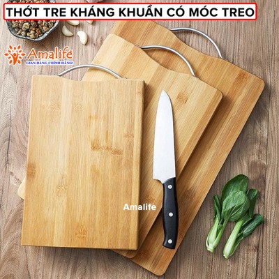 Thớt Tre Tự Nhiên Kháng Khuẩn Chống Mốc Không Mùn An Toàn Dụng Cụ Thớt Tre Nhà Bếp Có Tay Cầm Siêu Bền Đẹp Amalife