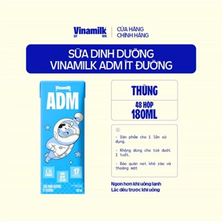   HSD T5-2026  COMBO 4 LỐC 16 Hộp Sữa Dinh Dưỡng Ít Đường Vinamilk ADM 180ml. 