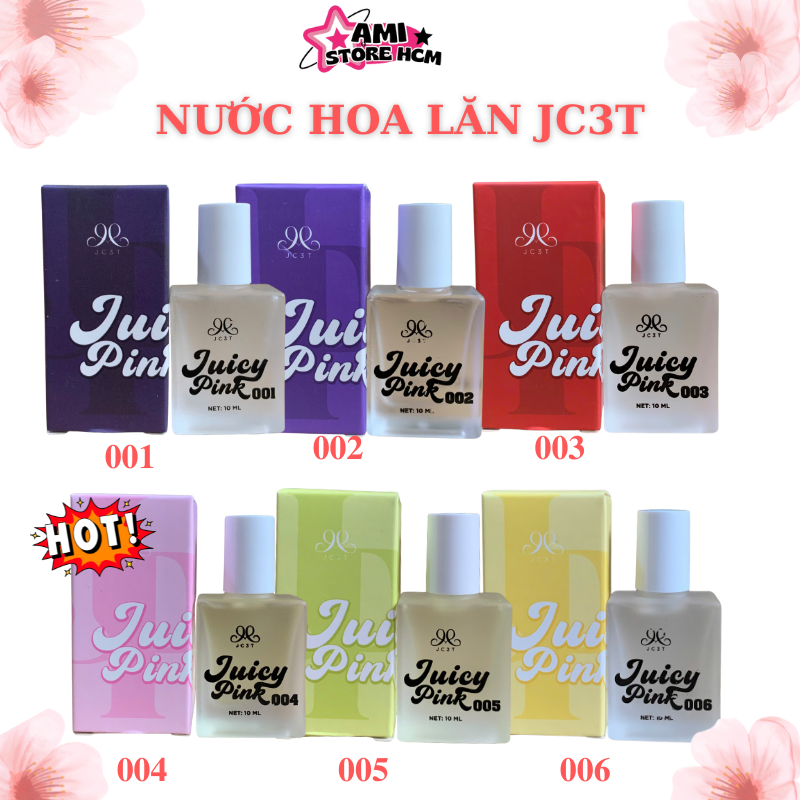 Nước Hoa JC3T JUICY PINK  Dạng Lăn Nhiều Mùi Hương Chai 10ml