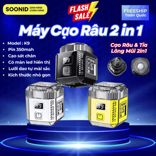  Máy Cạo Râu 2 in 1   Cạo Râu & Tỉa Lông Mũi   model K9 Có Màn Led Hiển Thị Kích Thước Nhỏ Gọn Lưỡi Dao Tự Mài 