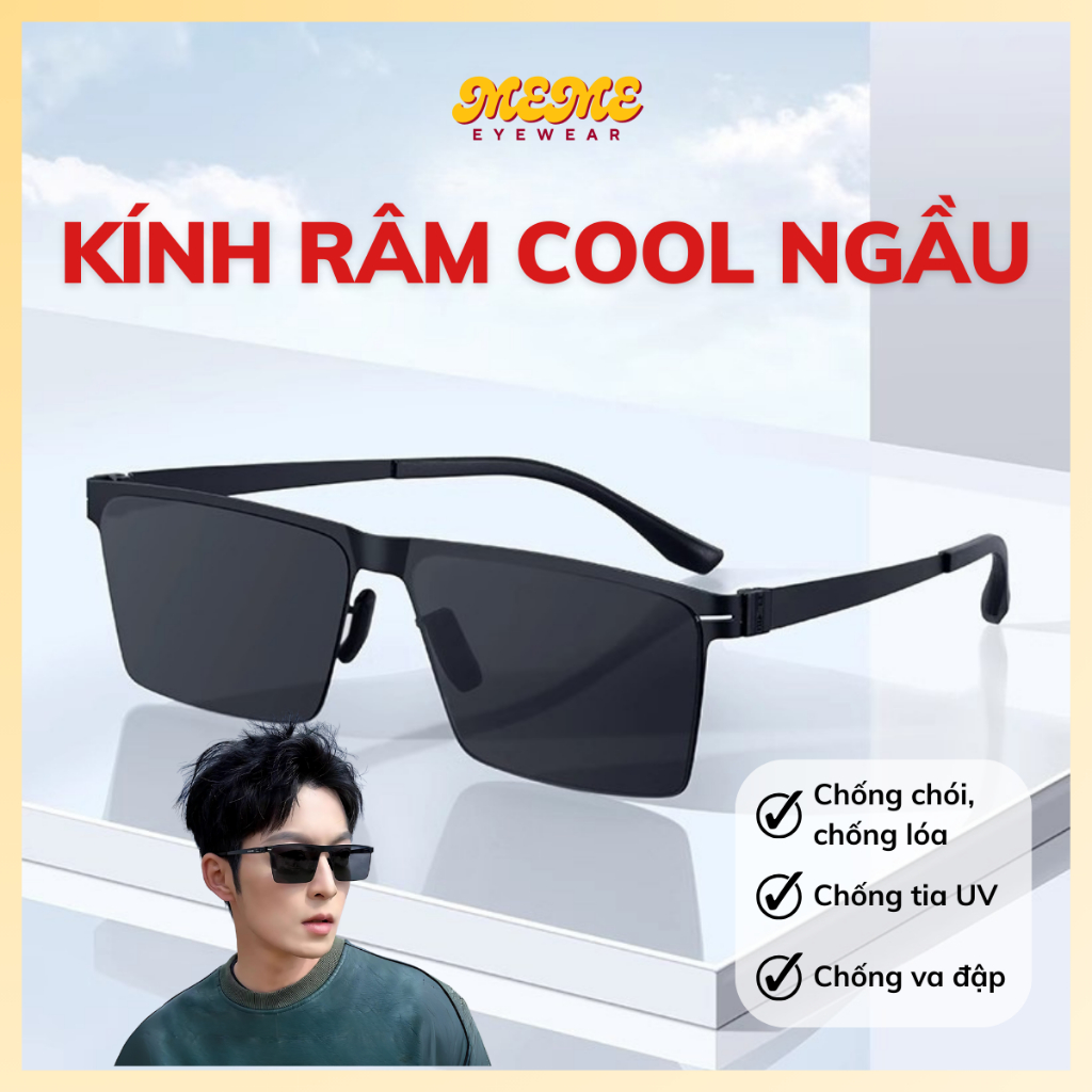Kính râm gọng vuông đi ngày thời trang nam nữ chống uv nắng chống chói lóa đèn xe cá tính hàn quốc ngầu M6