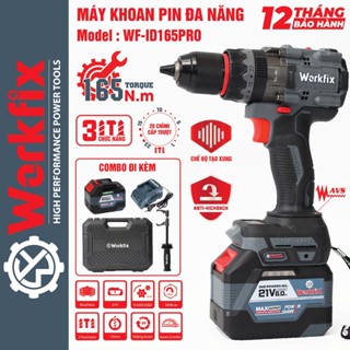 [AVS] Máy Khoan Không Dây Workfix WF-ID165PRO, Lực Siết 165Nm, Có tạo xung, Antikickback - Giảm rung