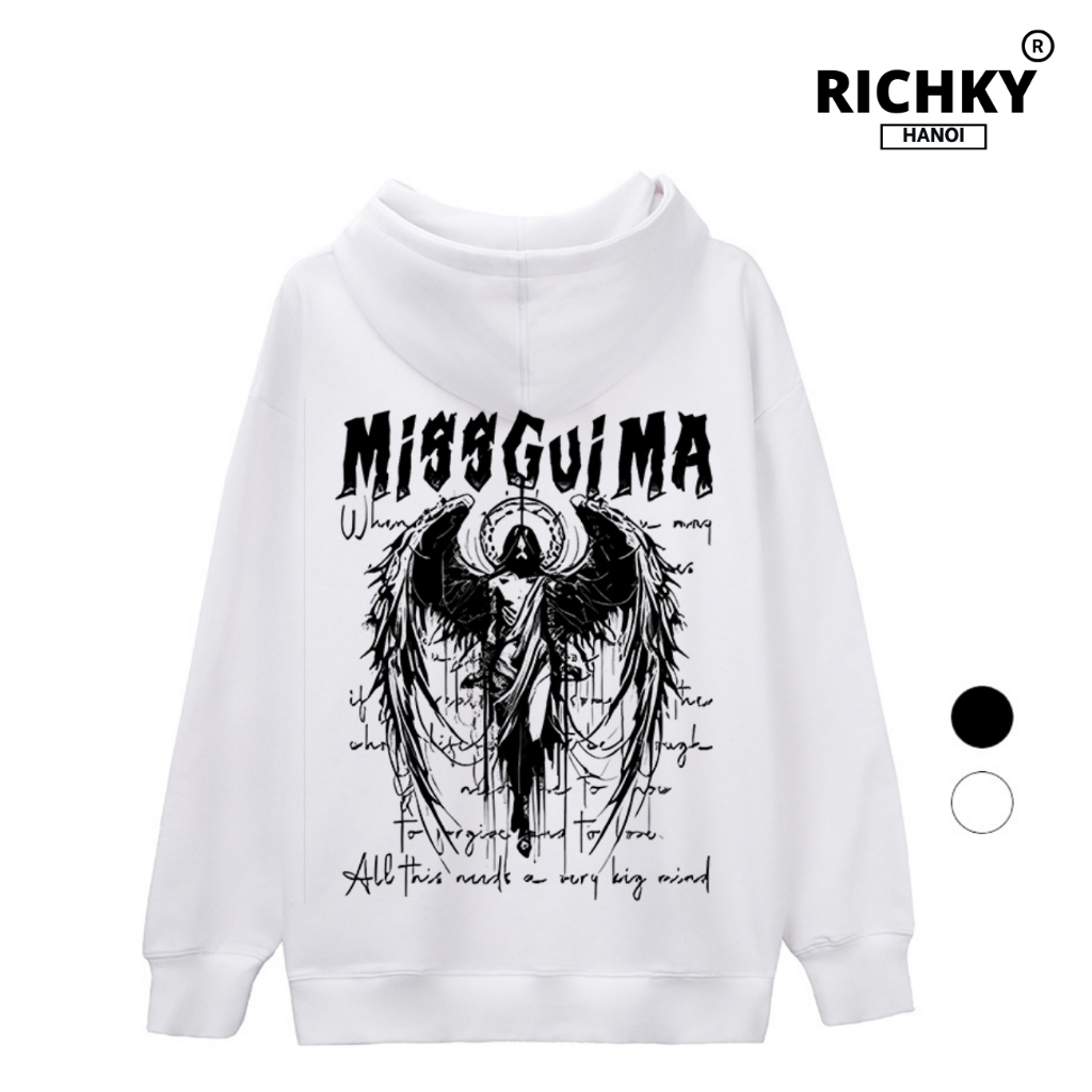 Áo Hoodie Richky Hanoi Premium Nỉ Missguima Angel Guardian