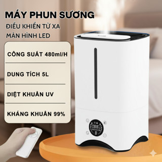 Máy Phun Sương Tạo Ẩm Không Khí Cao Cấp 5L, Máy Tạo Ẩm Không Khí Khuếch Tán Tinh Dầu, Máy Phun Sương Diệt Khuẩn 99%