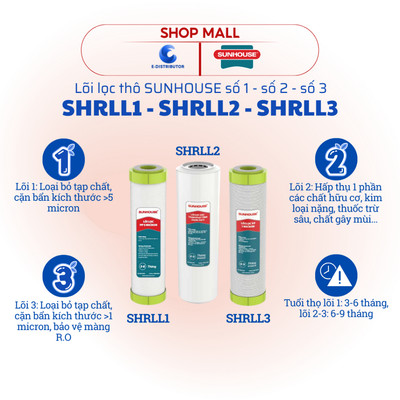 [HỎA TỐC] Lõi lọc nước Sunhouse Số 1 SHRLL1 - Số 2 SHRLL2 - Số 3 SHRLL3 - Hàng chính hãng