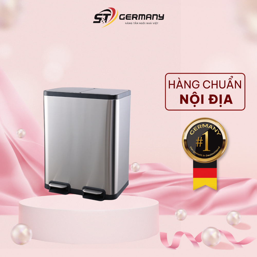 Thùng rác ELPHECO đạp chân đôi dung tích 40L (20L + 20L), 50L (25L + 25L) có 2 thùng chứa nội địa Đứ