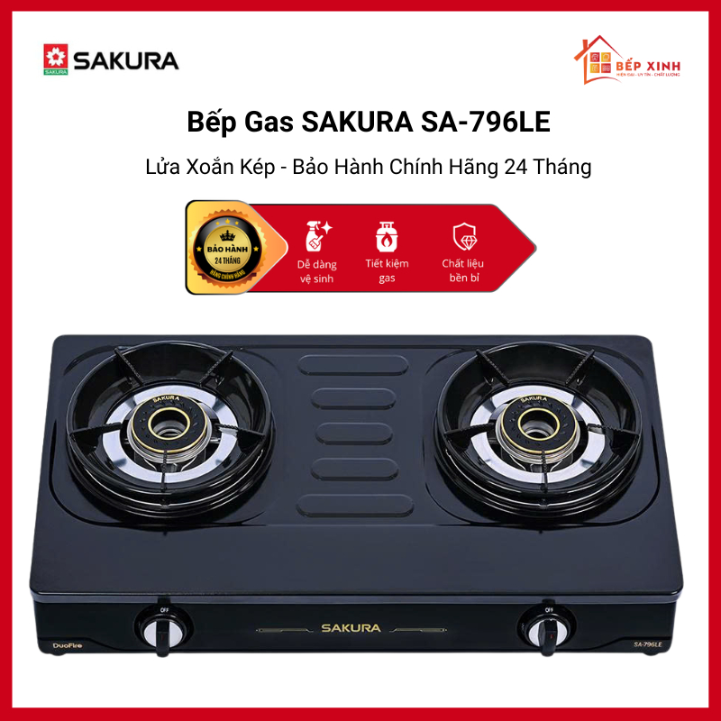Bếp Gas SAKURA SA-796LE - Lửa Xoắn Kép