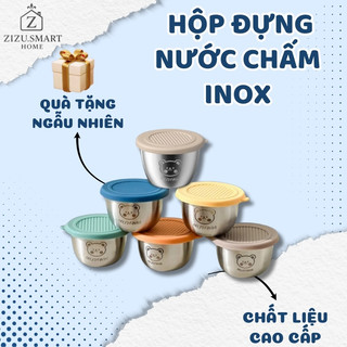  Hộp Đựng Nước Chấm Inox 304 50ml – Chén Đựng Nước Chấm Có Nắp Chống Tràn Không Gỉ An Toàn Tiện Lợi 
