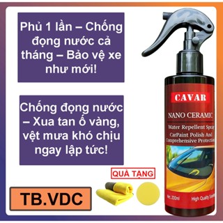 [ Tặng Khăn + Mút ] Chai xịt phủ nano kính ôtô - Chống nước cho kính - Phủ bóng sơn Ceramic Wax xe máy ôtô chống bẩn